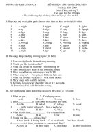 Đề+ đáp án HSG Anh 7- Luc Nam