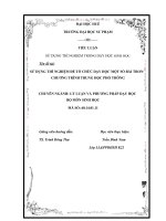 SỬ DỤNG THÍ NGHIỆM ĐỂ TỔ CHỨC DẠY HỌC MỘT SỐ BÀI TRONG CHƯƠNG TRÌNH TRUNG HỌC PHỔ THÔNG