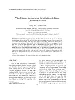 Vấn đề tương đương trong dịch thuật ngữ dân ca Quan họ Bắc Ninh