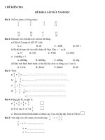 Đề kiểm tra Toán từ khảo sát đầu năm đến hết  năm học 2010-2011