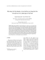 Khả năng tích lũy photpho và tạo biofilm của chủng Bacillus licheniformis A4.2 phân lập tại Việt Nam