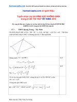 Tuyển chọn HÌNH học KHÔNG GIAN trong các đề thi thử 2015 tây ninh