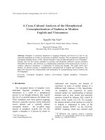 A Cross-Cultural Analysis of the Metaphorical Conceptualization of Sadness in Modern English and Vietnamese