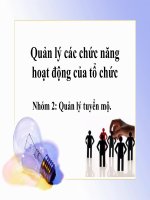 Thảo luận môn Quản lý chức năng hoạt động của tổ chức: Quản lý tuyển mộ