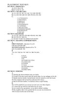 Key for placement test