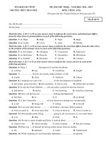 Tổng hợp đề thi thử THPT Quốc gia 2015 môn Tiếng Anh được tải nhiều nhất