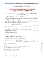 Tuyển chọn các bài toán max min trong các đề thi thử 2015 có lời giải