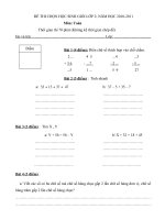 Đề thi HSG toán, tiếng Việt lớp 2; 2010-2011