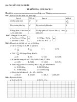 Đề kiểm tra Toán học kì 1 năm học 2010-2011