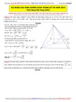 DỰ ĐOÁN CÂU HÌNH KHÔNG GIAN TRONG KÌ THI NĂM 2015