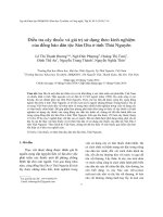 Điều tra cây thuốc và giá trị sử dụng theo kinh nghiệm của đồng bào dân tộc Sán Dìu ở tỉnh Thái Nguyên