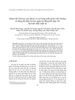 Quan trắc liên tục các anion vô cơ trong mẫu nước môi trường sử dụng hệ điện di mao quản tự động kết hợp với bộ bơm mẫu tuần tự