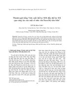 Thành ngữ tiếng Việt cuối thế kỷ XIX đầu thế kỷ XX qua sáng tác của một số nhà văn Nam Bộ tiêu biểu