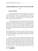 Kinh nghiệm dạy toán có lời văn lớp 5