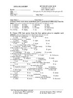 De thi ban ki 2 anh7+dap an