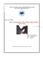 luận văn quản trị nhân lực  THỰC HÀNH ĐỘNG VIÊN TRONG HOẠT ĐỘNG QUẢN TRỊ