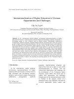 Internationalization of Higher Education in Vietnam Opportunities and Challenges