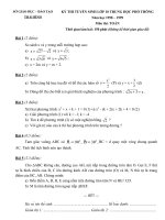 Đề thi vào THPT tỉnh Thái Bình 98-99