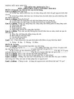 ĐỀ KIỂM TRA KHOA HỌC CUỐI NĂM 2010-2011