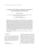 A Cognitive Meta-Linguistic Approach to Teaching L2 Learners Reading and Writing Skills