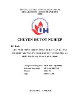 chuyên đề tốt nghiệp HOÀN THIỆN CÔNG tác kế TOÁN tài sản cố ĐỊNH tại CÔNG TY TNHH đầu tư THƯƠNG mại và PHÁT TRIỂN hạ TẦNG vạn CƯỜNG