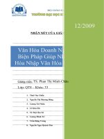 luận văn quản trị nhân lực  Văn Hóa Doanh Nghiệp Và Các Biện Pháp Giúp Nhân Viên Mới Hòa Nhập Văn Hóa Doanh Nghiệp