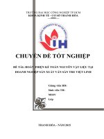 HOÀN THIỆN kế TOÁN NGUYÊN vật LIỆU tại DOANH NGHIỆP sản XUẤT ván sàn TRE VIỆT LINH