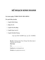 kế hoạch kinh doanh tại công ty TNHH TM và DV hòa đồng