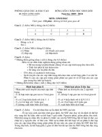 Đáp án Đề thi học sinh giỏi (HSG) Sinh học 9 số 4