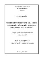 Nghiên cứu ảnh hưởng của nhóm tham khảo đến quyết định mua điện thoại Smartphone