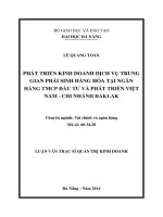 Phát triển kinh doanh dịch vụ trung gia phái sinh hàng hoá tại ngân hàng TMCP đầu tư & phát triển Việt Nam - chi nhánh ĐăK Lăk