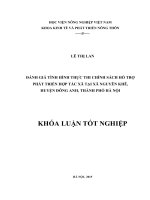 Đánh giá tình hình thực thi chính sách hỗ trợ phát triển Hợp tác xã tại xã Nguyên Khê, huyện Đông Anh, thành phố Hà Nội