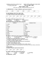 Đáp án Đề thi HSG môn Tiếng Anh 9 số 5