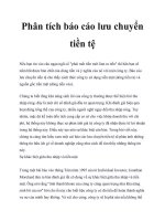 Phân tích báo cáo lưu chuyển tiền tệ