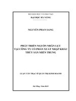 Phát triển nguồn nhân lực tại công ty cổ phần xuất nhập khẩu Thủy sản Miền Trung (full)