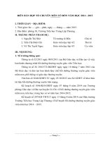 BIÊN BẢN HỌP TỔ CHUYÊN MÔN TỔ BỐN NĂM HỌC 2014 - 2015