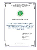 kế toán doanh thu, chi phí và xác định kết quả kinh doanh tại công ty trách nhiệm hữu hạn một thành viên thương mại dịch vụ điện tử minh tuấn