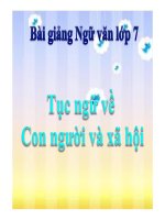 Bài giảng tục ngữ về con người và xã hội ngữ văn 7