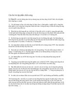 CÂU HỎI ÔN TẬP PHẦN CHIẾU SÁNG