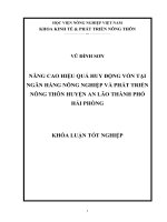 Nâng cao hiệu quả huy động vốn tại Ngân hàng nông nghiệp và phát triển nông thôn huyện An Lão, thành phố Hải Phòng