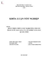 Hoàn thiện chiến lược Marketing cho sản phẩm nước giặt Jana của xí nghiệp xăng dầu Quảng Ninh