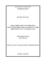 Hoàn thiện công tác kiểm soát chất lượng kiểm toán tại công ty THHH kiểm toán và tư vấn thuế ATAX