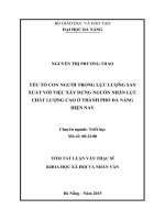 Yếu tố con người trong lực lượng sản xuất với việc xây dựng nguồn nhân lực chất lượng cao ở Thành Phố Đà Nẵng hiện nay