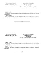 Đề+ĐA kiểm tra HKI môn Lịch Sử 12 năm học 10-11