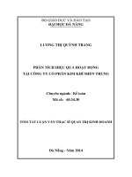 Phân tích hiệu quả hoạt động tại công ty cổ phần Kim khí Miền Trung