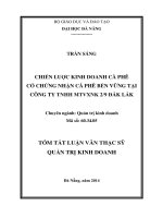 Chiến lược kinh doanh cà phê có chứng nhận cà phê bền vững tại công ty TNHH MTV xuất nhập khẩu 2 9 ĐắK LắK