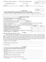 đề kiểm tra học kỳ tự luân khối 11