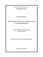 Hoàn thiện công tác an sinh xã hội Tỉnh Bình Định