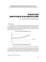 Hà Nội Đô thị hóa trong bối cảnh đô thị hóa chung của cả nước