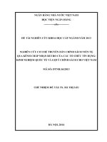 NGHIÊN CỨU CƠ CHẾ TRUYỀN DẪN CHÍNH SÁCH TIỀN TỆ QUA KÊNH CHẤP NHẬN RỦI RO CỦA CÁC TỔ CHỨC TÍN DỤNG: KINH NGHIỆM QUỐC TẾ VÀ GỢI Ý CHÍNH SÁCH CHO VIỆT NAM